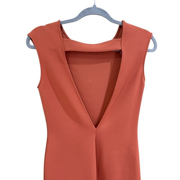 ZARA Deep Back V Midi Bodycon Dress Size Small - Picture 2 of 10